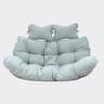 LeisureMod - 2-Person Egg Chair Cushion with Headrest - Folding Double Swing Chair Replacement Pad, Weather-Resistant - Light Gray