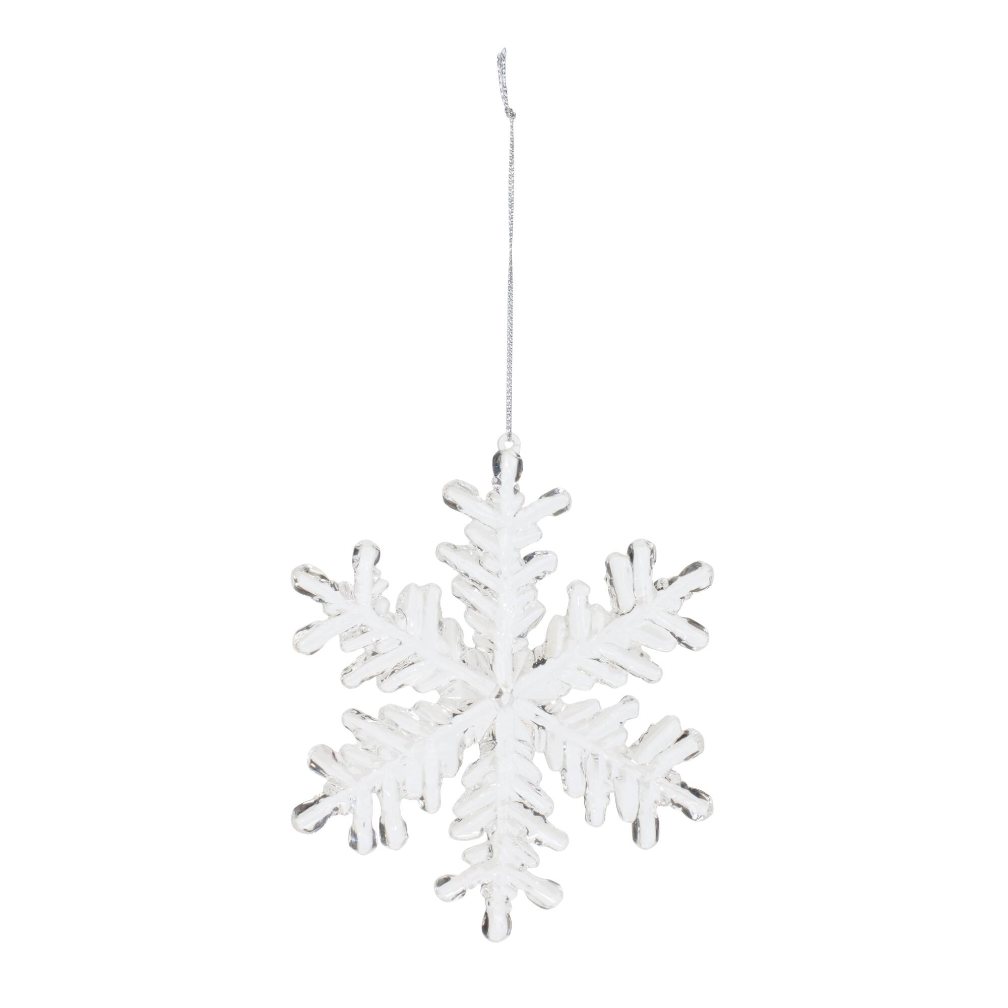 Angle. BreeBe - Clear Acrylic Snowflake Oranment (Set of 12) - Clear.