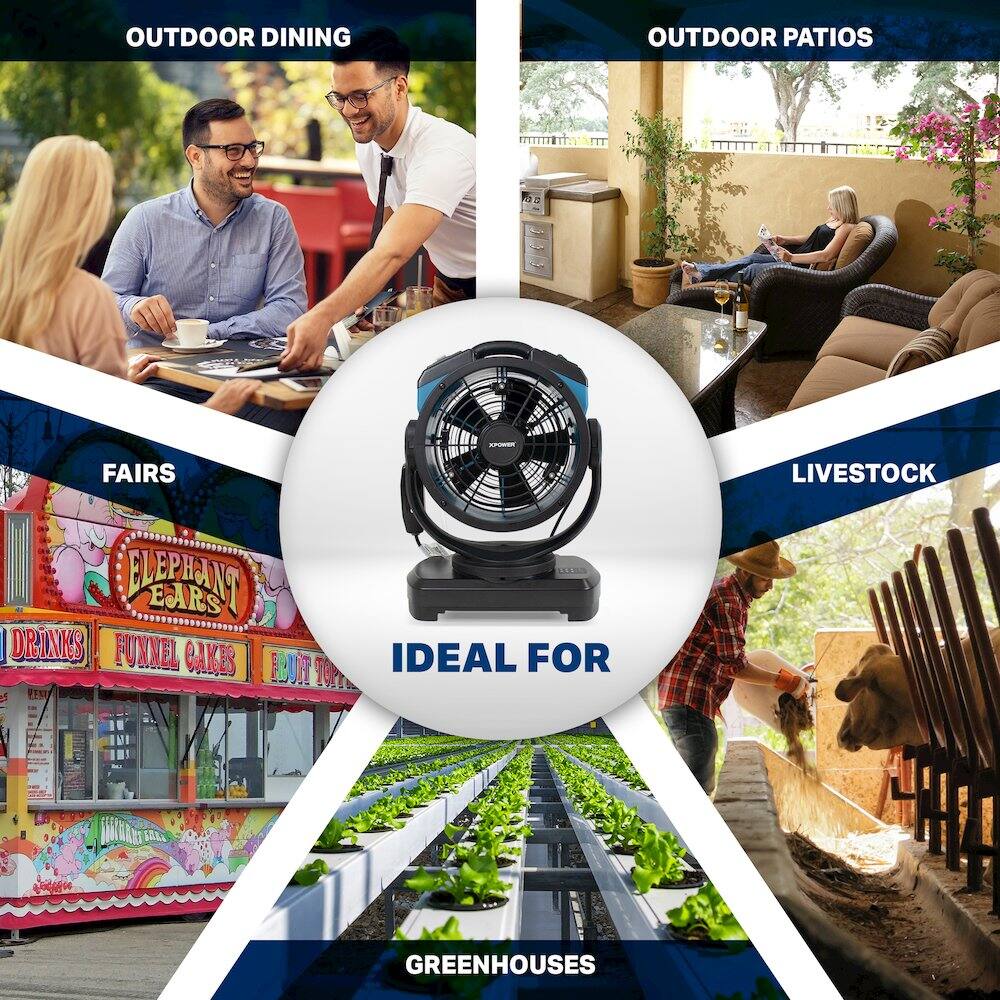 OUTDOOR DINING  
OUTDOOR PATIOS  
FAIRS  
LIVESTOCK  
IDEAL FOR  
GREENHOUSES  

ELEPHANT EARS  
DRINKS  
FUNNEL CAKES