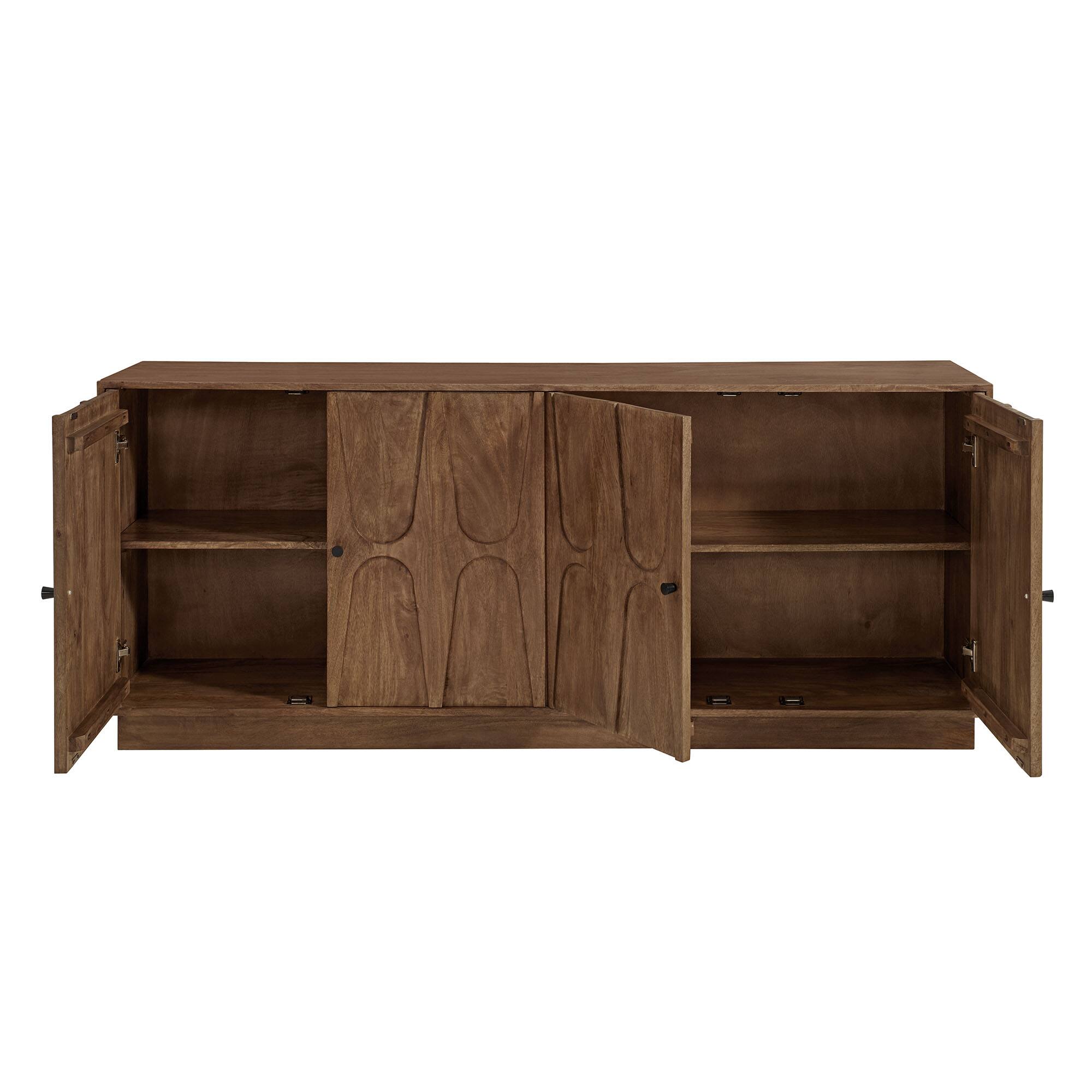 Alt View 4. Modway - Veda 72" Mango Wood Sideboard Cabinet by Modway - Walnut.