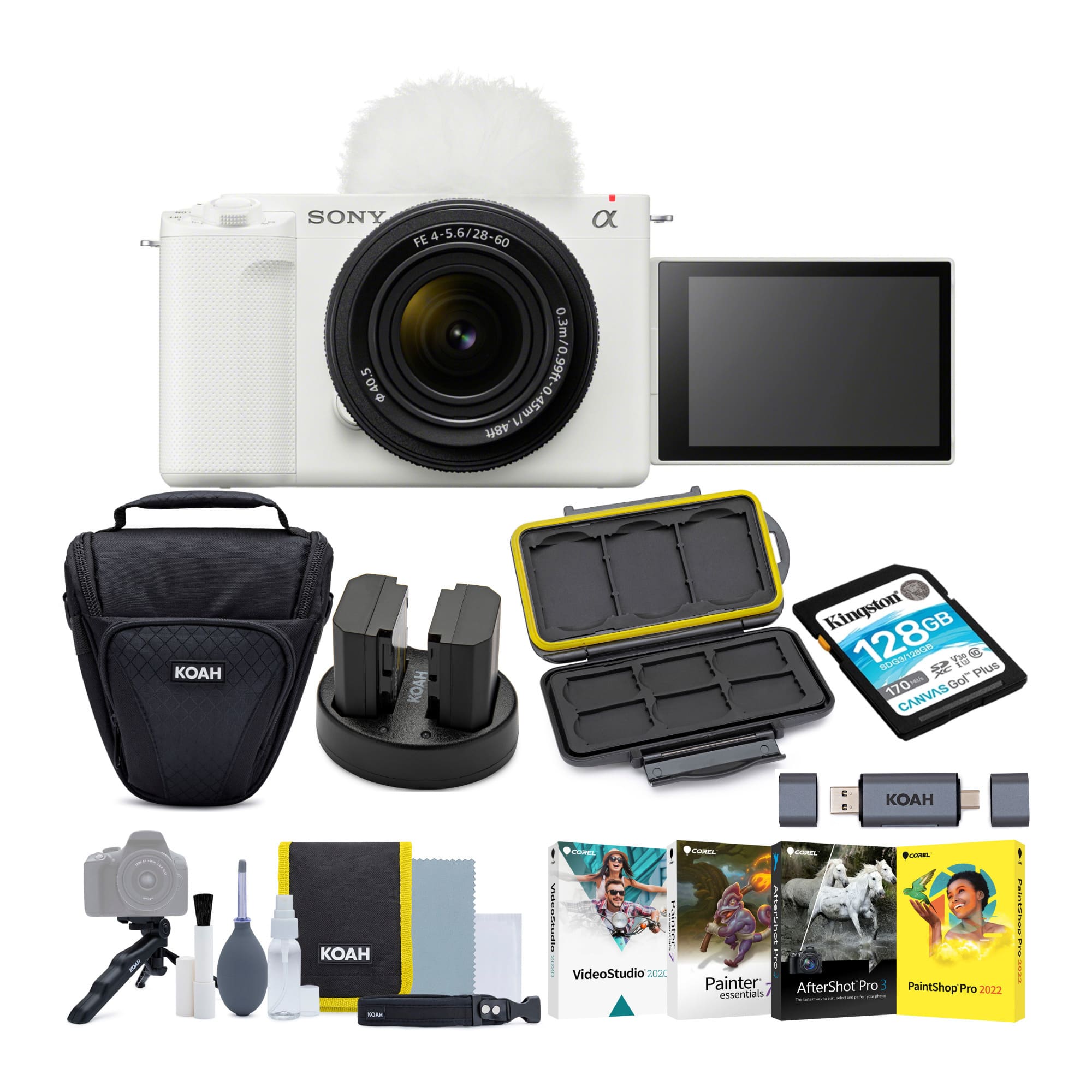 Sony - Alpha ZV-E1 Full-frame Mirrorless Camera with 28-60mm Lens (White) Bundle