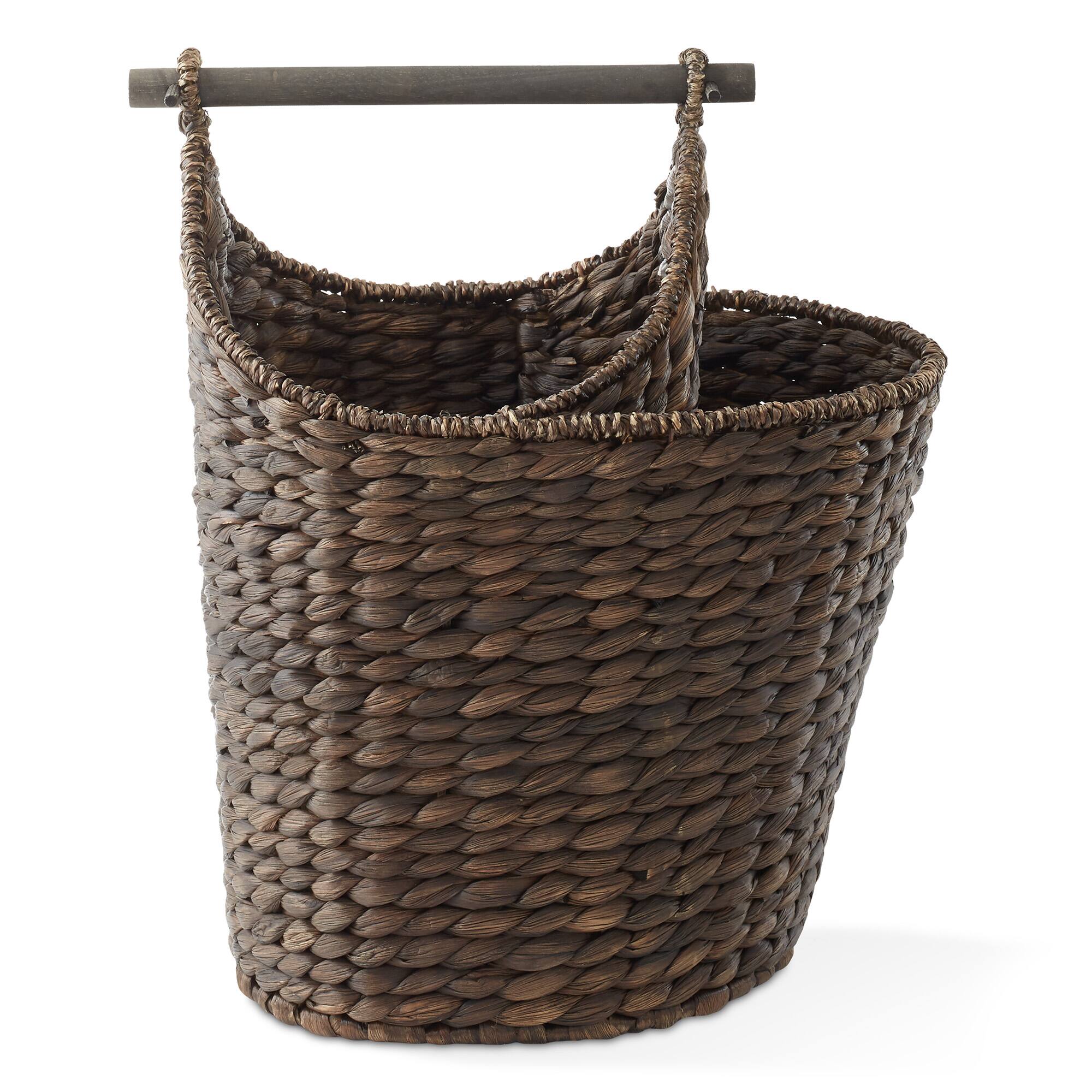 Alt View 5. Casafield - Toilet Paper Roll Holder Magazine Storage Basket - Wicker Bathroom Tissue Bin - Espresso.