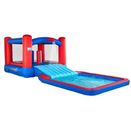 Sunny & Fun - Slide N’ Splash Inflatable Water Slide Park with Bounce House, Slide & Splash Pool