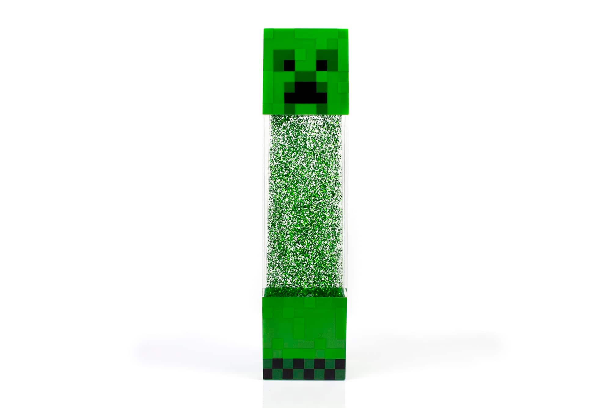 Ukonic - Minecraft Creeper Glitter Motion Light | 12-Inch Fun Mood Light LED Lamp - Green