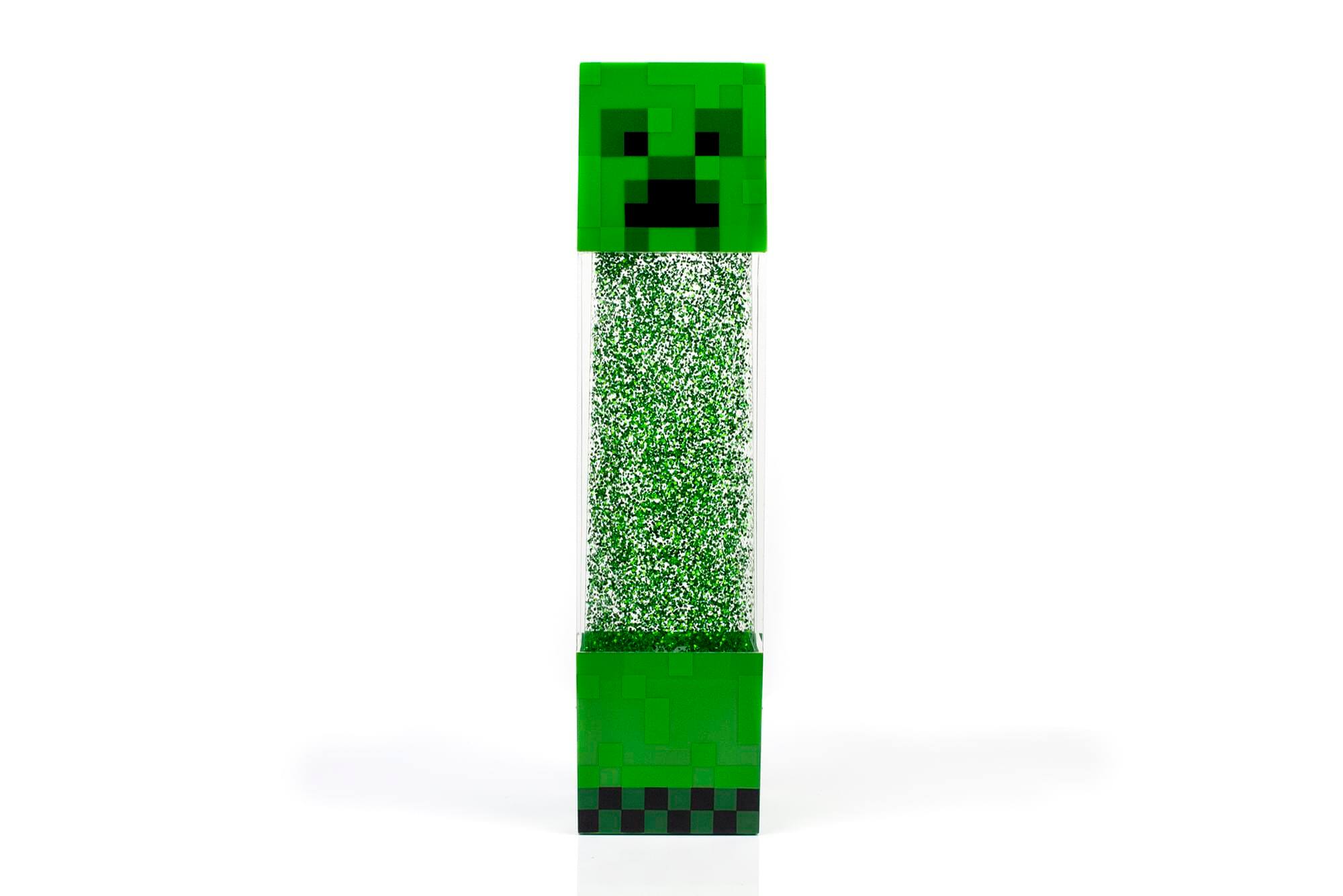 Front. Ukonic - Minecraft Creeper Glitter Motion Light | 12-Inch Fun Mood Light LED Lamp - Green.
