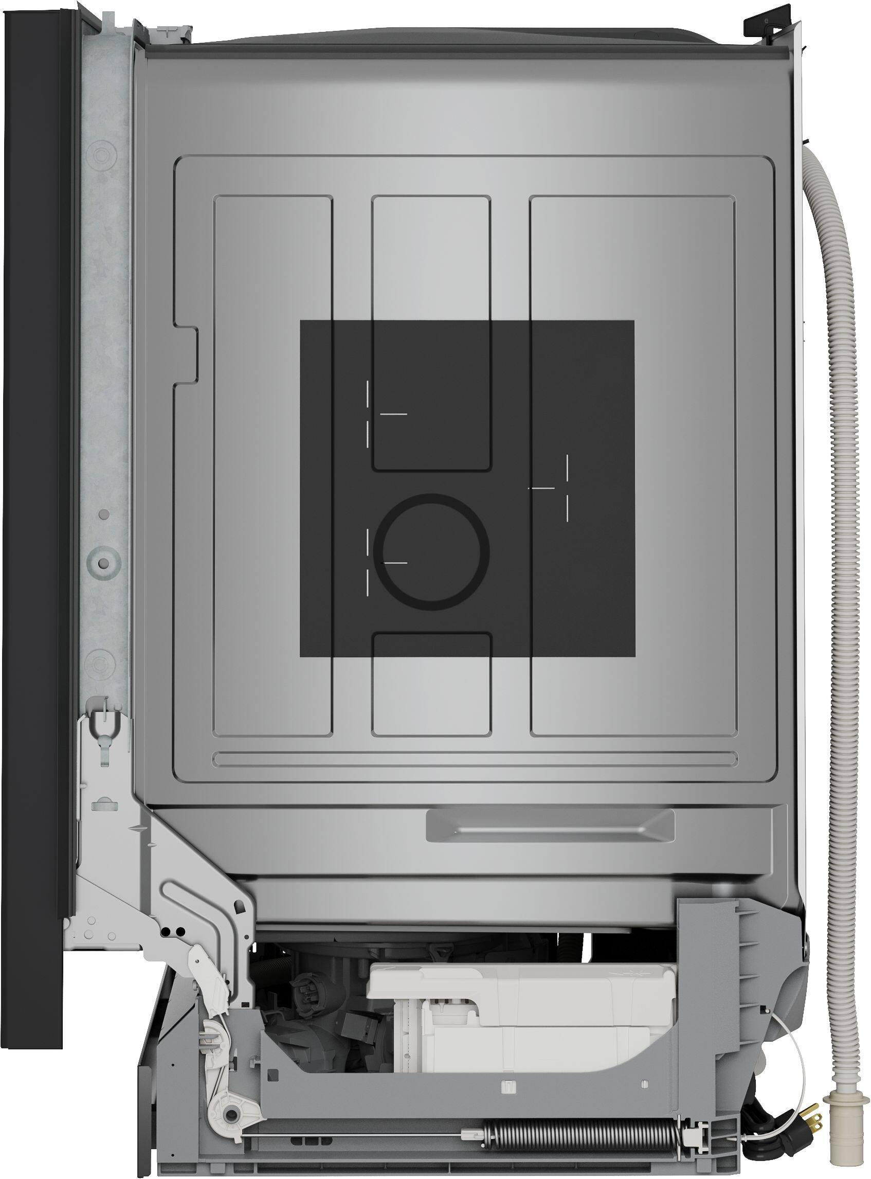 Left. Bosch - 300 Series 24" Front Control Smart Built-In Stainless Steel Tub Dishwasher with 3rd Rack and PrecisionWash, 48 dBA - Black.