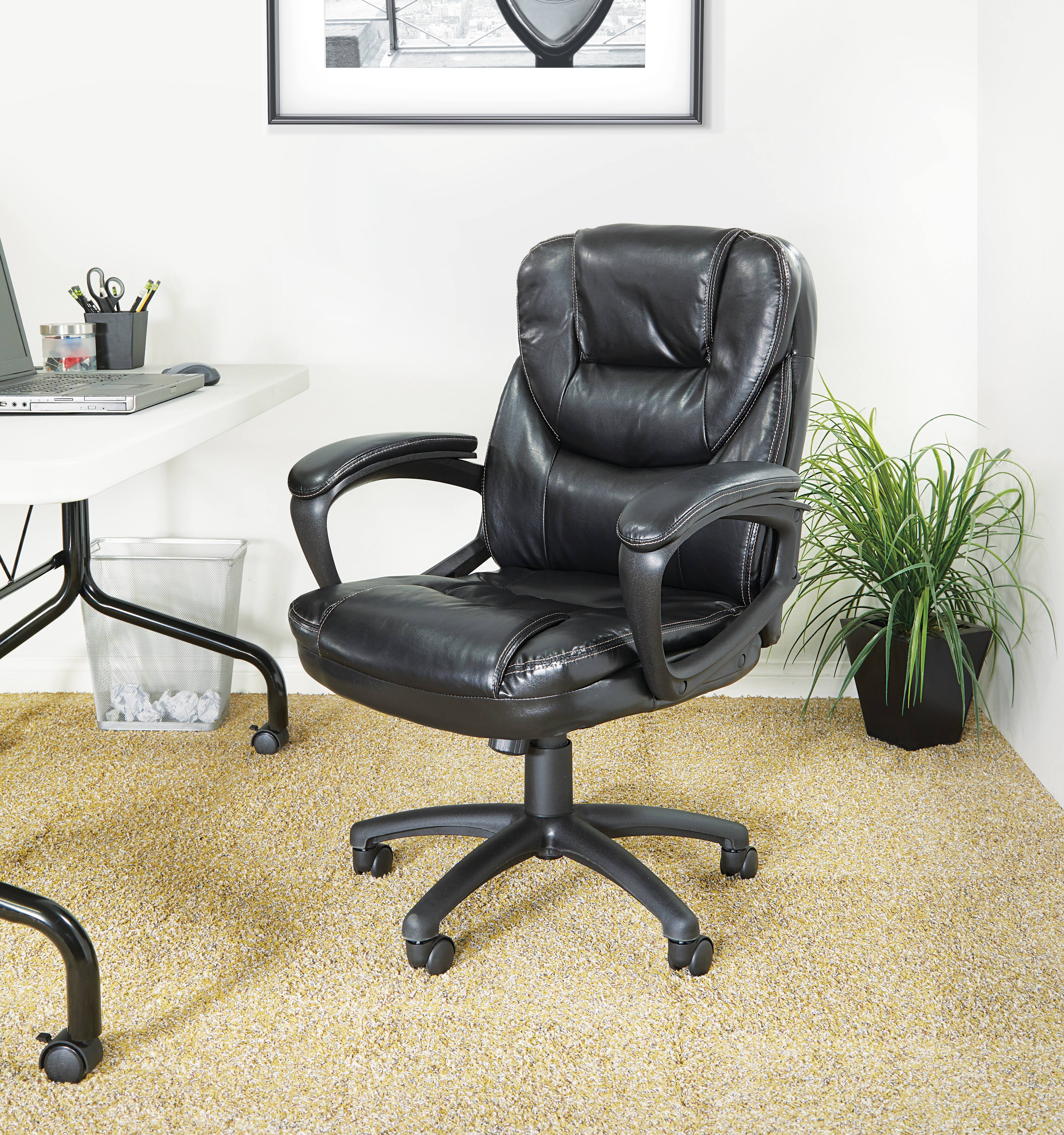 Alt View 11. Office Star Products - Faux Leather Manager's Chair - Black.