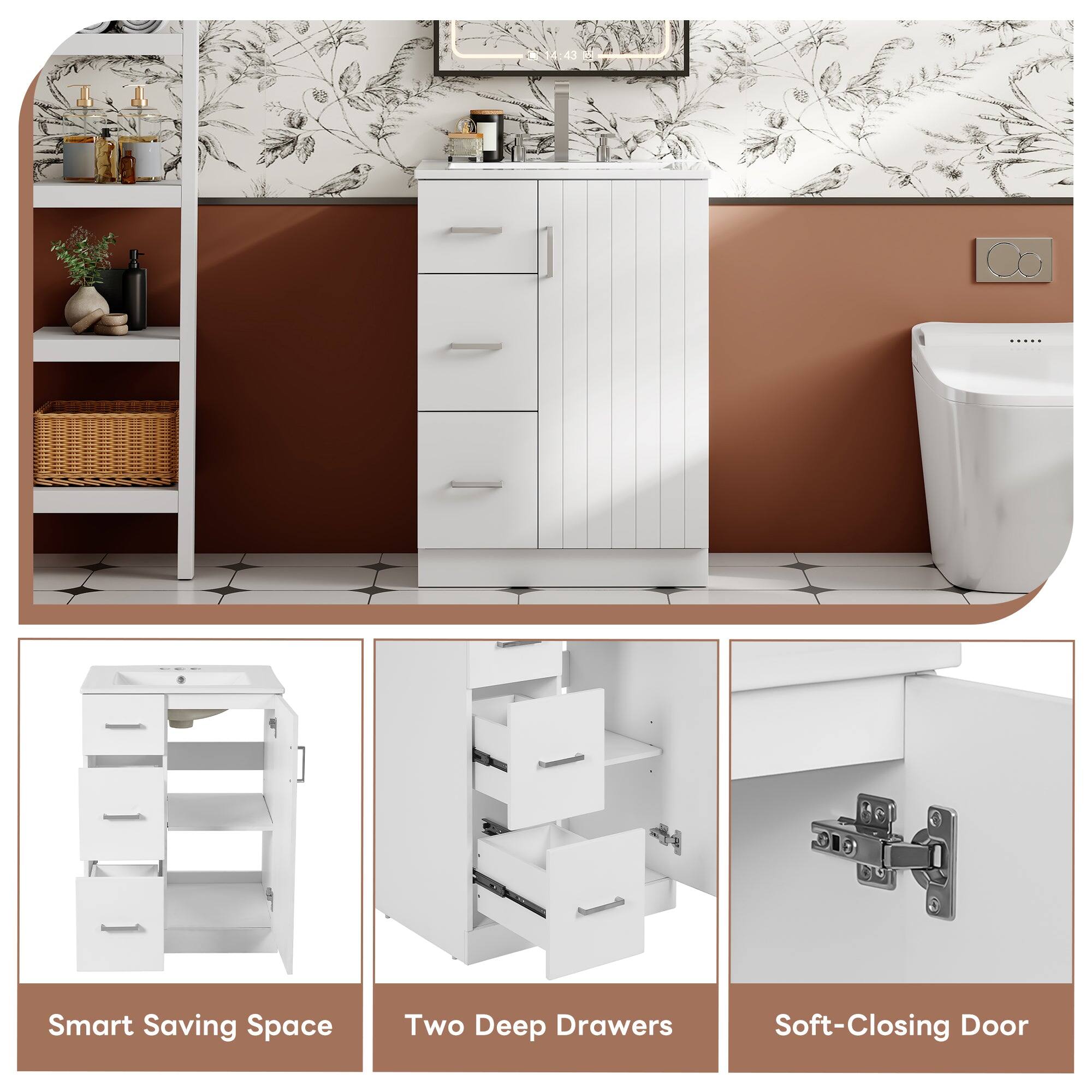 Smart Saving Space  
Two Deep Drawers  
Soft-Closing Door