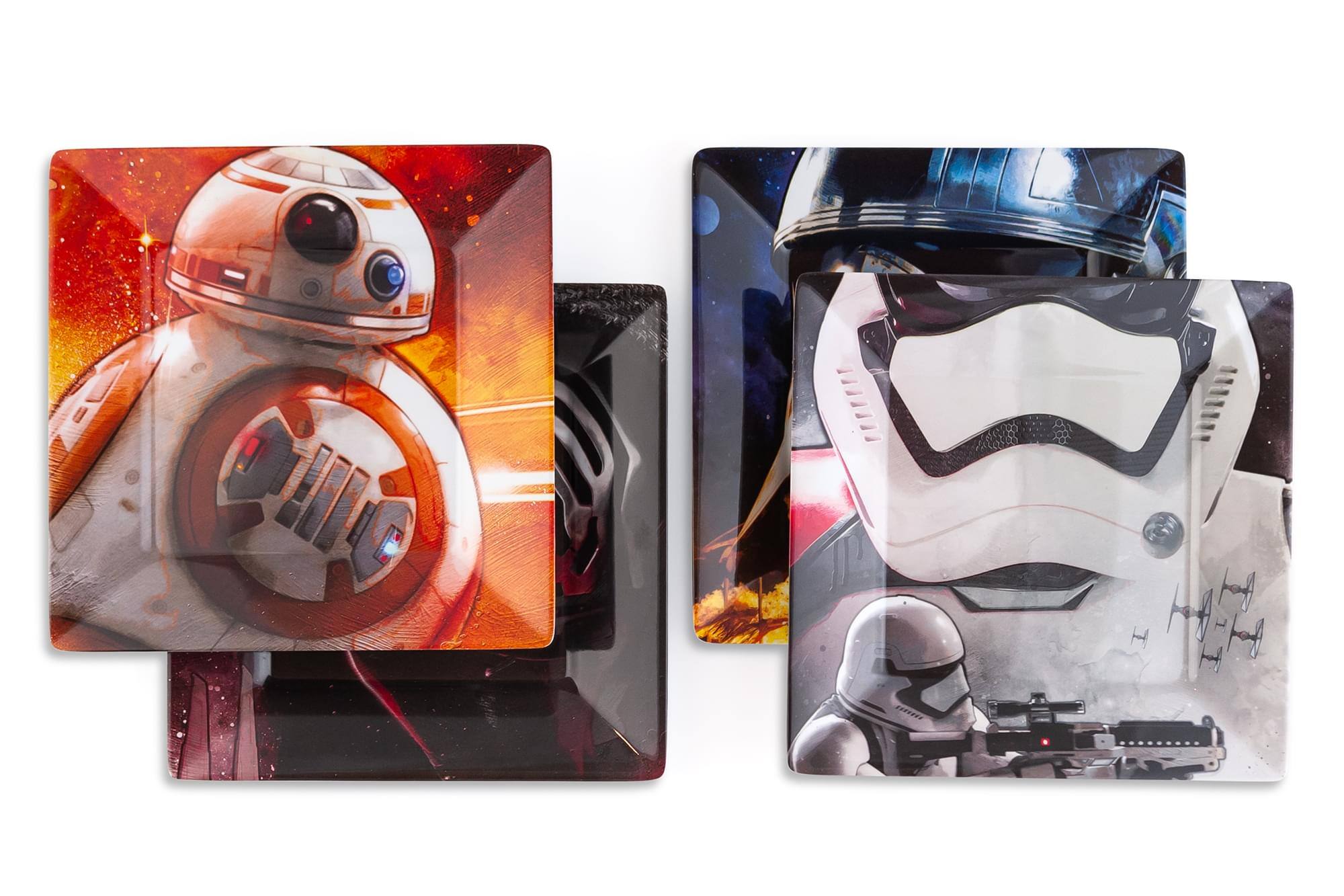 Alt View 1. Star Wars - Star Wars Melamine Plate Set - 4 Pieces - Stormtrooper, Kylo Ren, and BB8 - Multi-Color.
