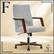 Front. Finch - Neo One Fabric Mid-Back Home Office Chair with Padded Arms - Gray.