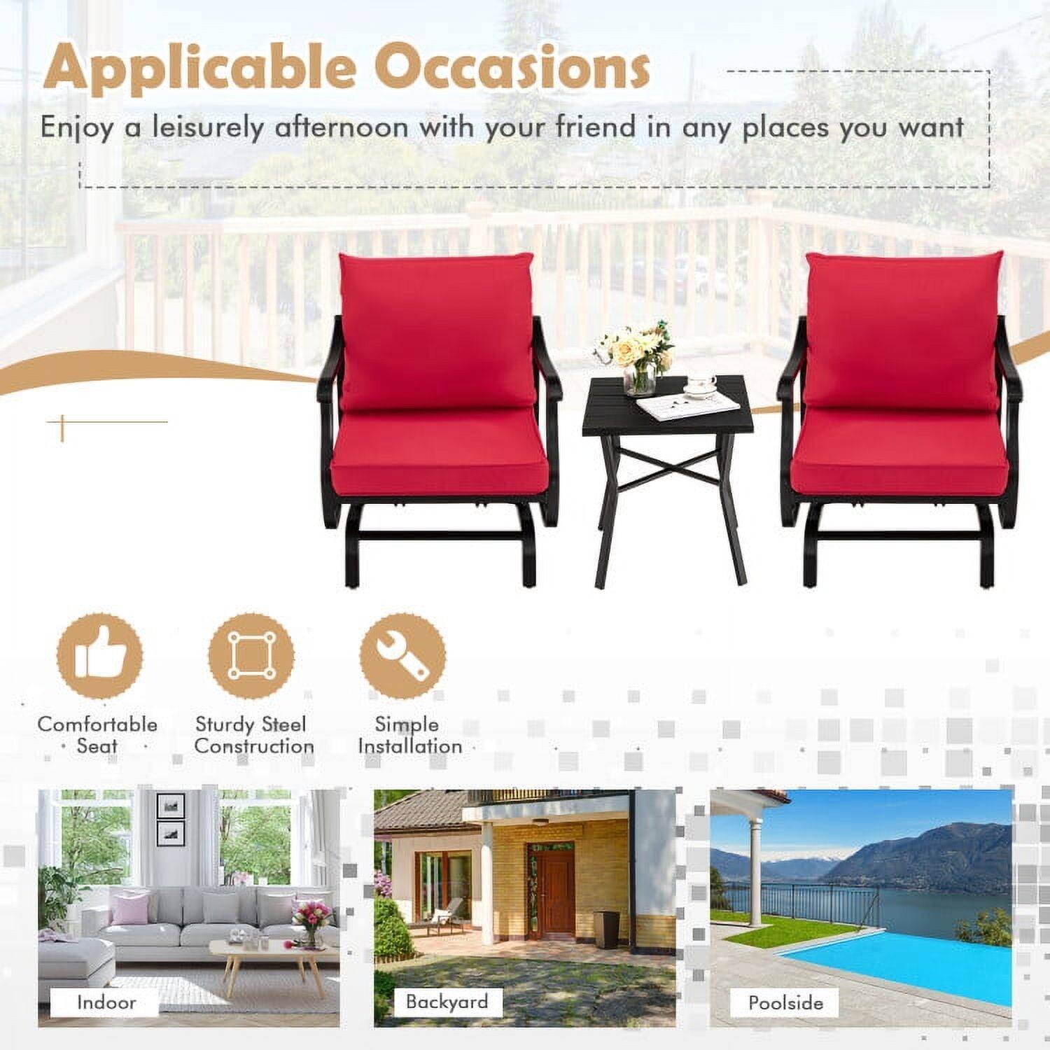 Applicable Occasions  
Enjoy a leisurely afternoon with your friend in any places you want

- Comfortable Seat
- Sturdy Steel Construction
- Simple Installation

Indoor  
Backyard  
Poolside