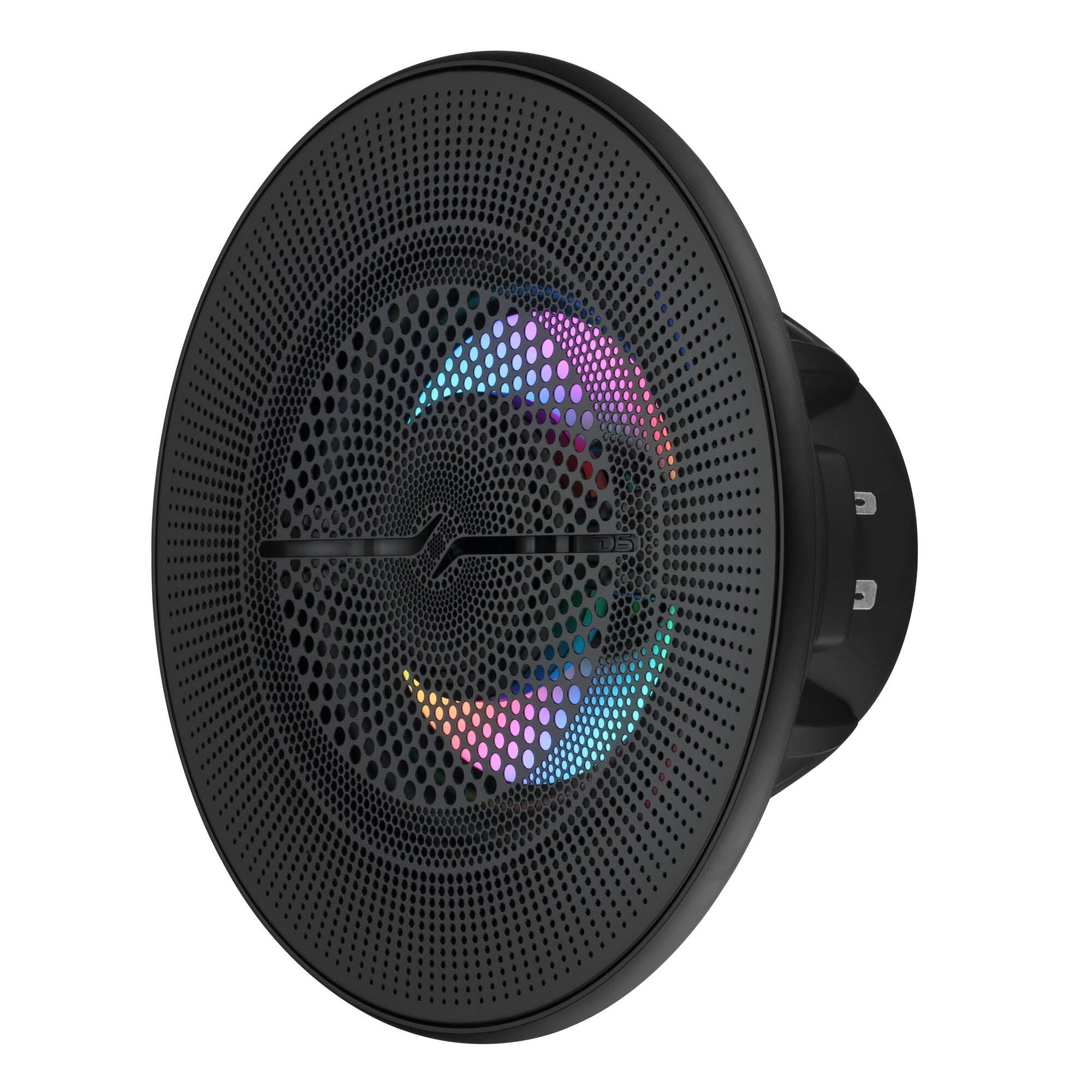 Left. DS18 Audio - NXL 6.5" 2-way Coaxial Speaker with Built-in Driver and Grille (Pair), 150W RMS 4-Ohm - Black.