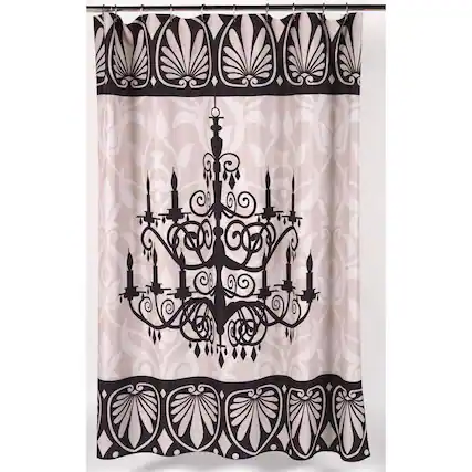 Front. Carnation Home Fashions - Carnation Home "Luminere" Heavier Weight Fabric shower curtain 100% polyester size 70" x 72" White - White.