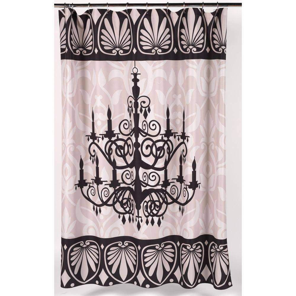 Front. Carnation Home Fashions - Carnation Home "Luminere" Heavier Weight Fabric shower curtain 100% polyester size 70" x 72" White - White.