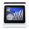 SIMZLIFE - Portable Mini Countertop Dishwasher - 5-Liter Built-in Water Tank, 5 Washing Programs, Air-Dry Function, 4 Place Setting - Black&White
