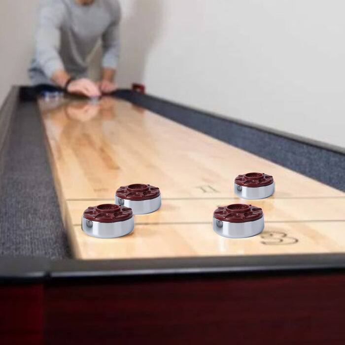 Alt View 3. GSE Games & Sports Expert - 2-5/16" (59mm) Shuffleboard Pucks Set of 8 for Shuffleboard Table Accessories(Chrome, 2-5/16") - Blue/Red.