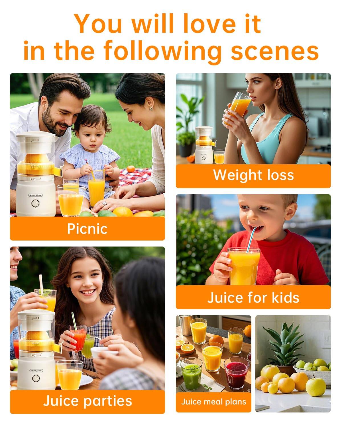 You will love it in the following scenes

- Picnic
- Weight loss
- Juice for kids
- Juice parties
- Juice meal plans