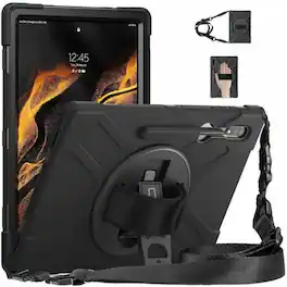 CODi - Rugged Case for Samsung Galaxy Tab S7/S8/S9/S9 FE/S10 FE 11" - Drop Resistant, Shock Absorbing, Bump Resistant - Black