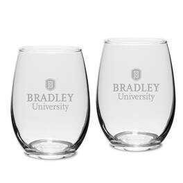 Jardine - Bradley Braves 15oz. 2-Piece Stemless Wine Glass Set - Multicolor