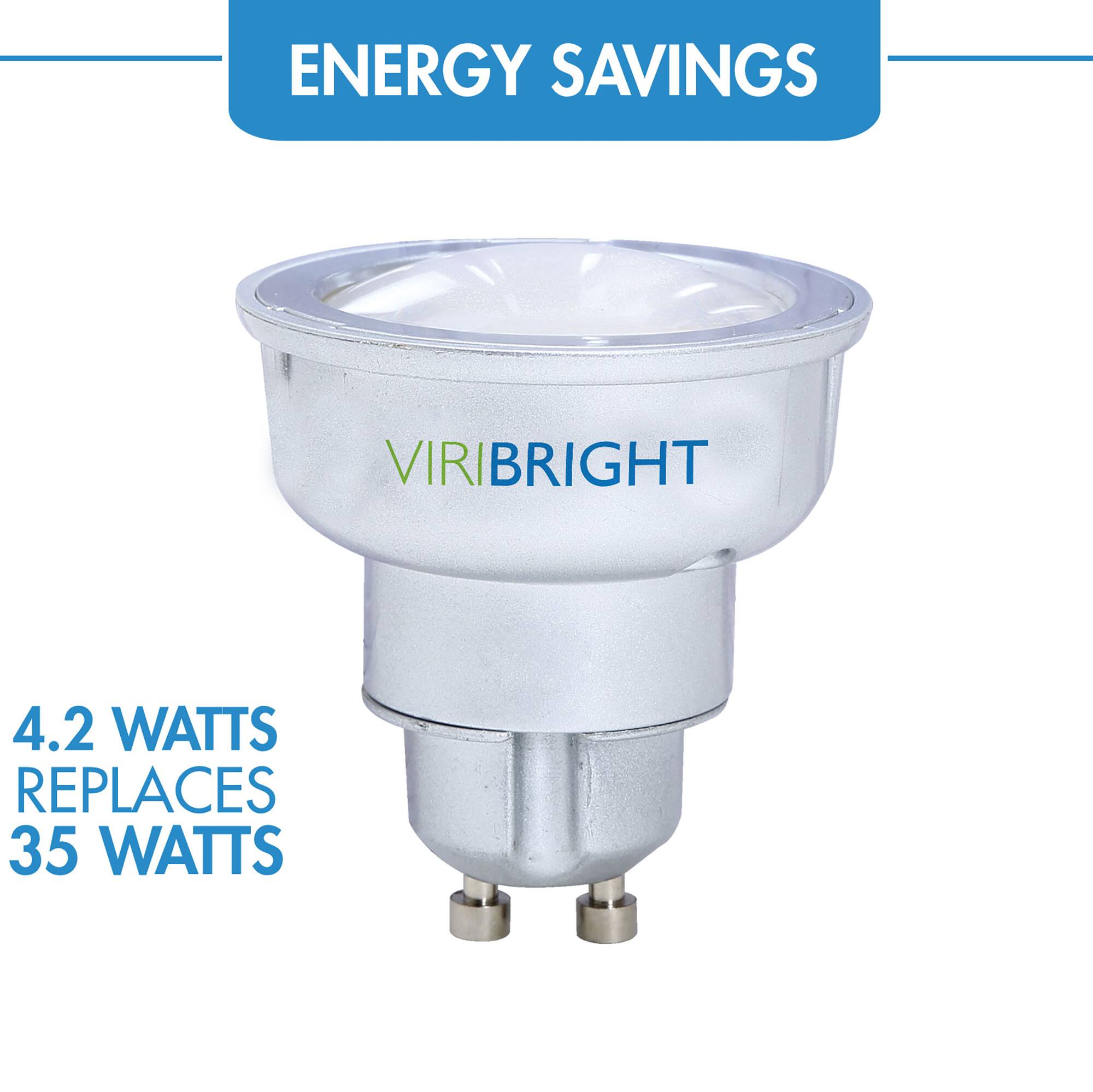 ENERGY SAVINGS  
VIRIBRIGHT  
4.2 WATTS REPLACES 35 WATTS