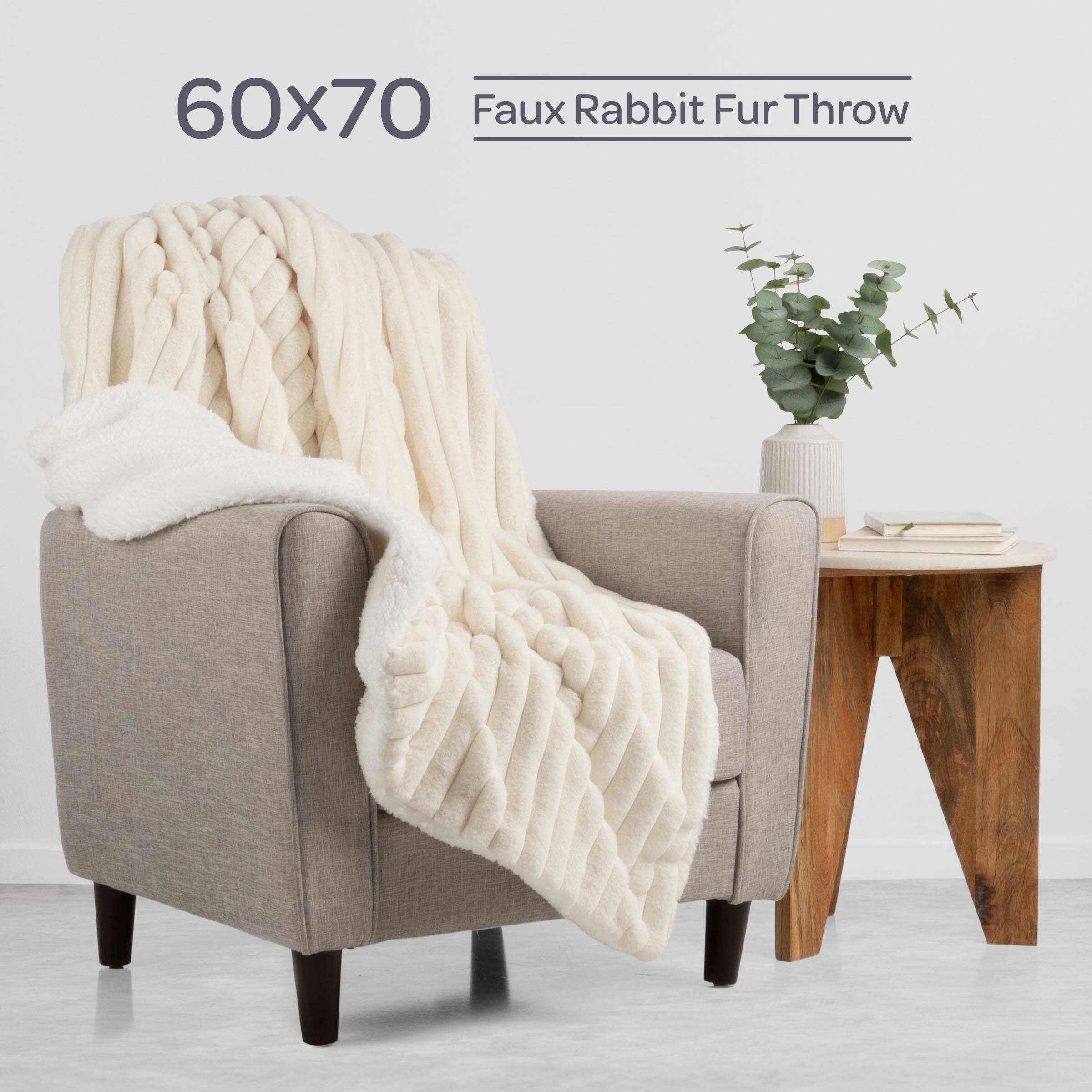 60x70  
Faux Rabbit Fur Throw
