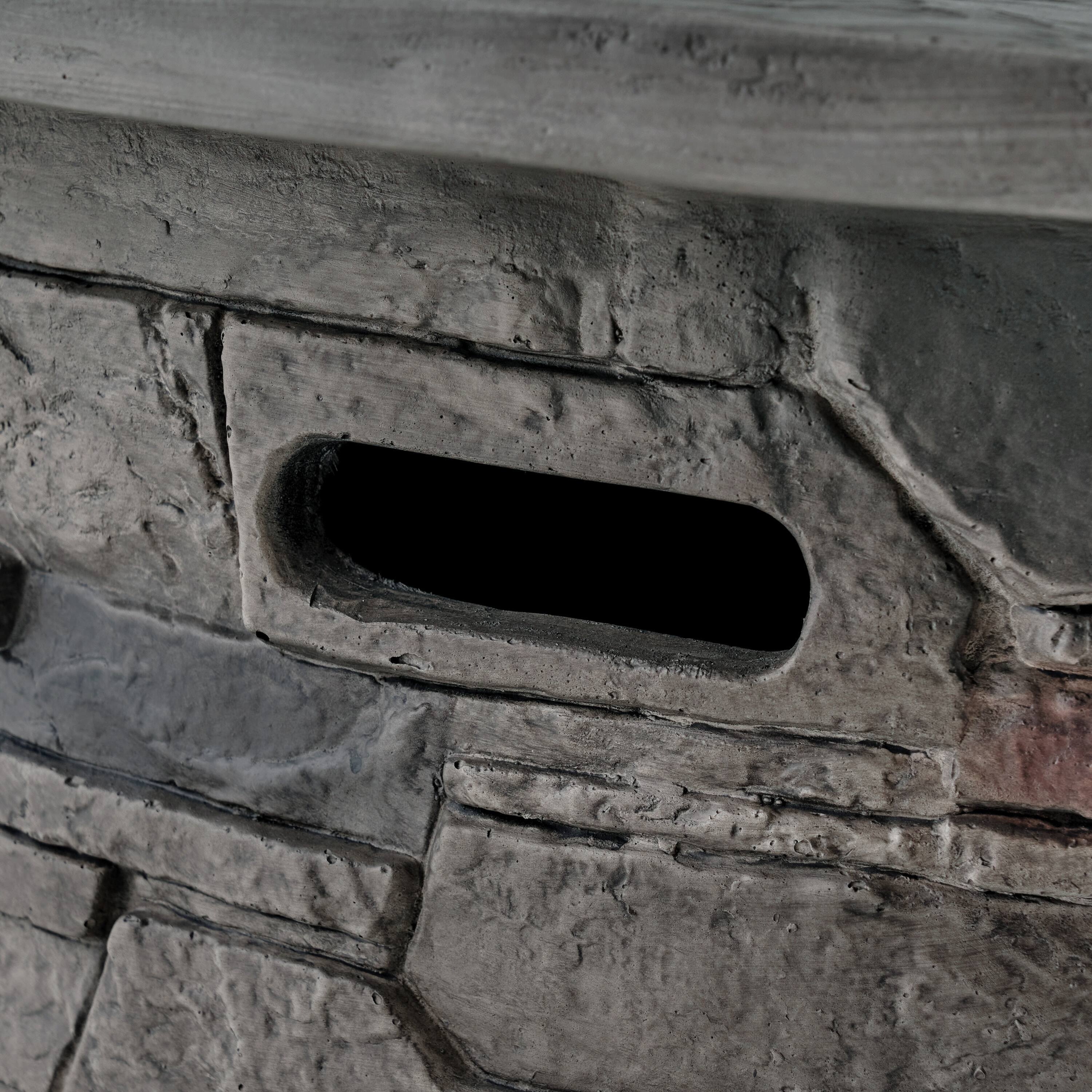 Alt View 9. APRILSOUL - Outdoor 32 inch Round MgO Propane Fire Pit Grey Top 40000 BTU - Stone Gray.