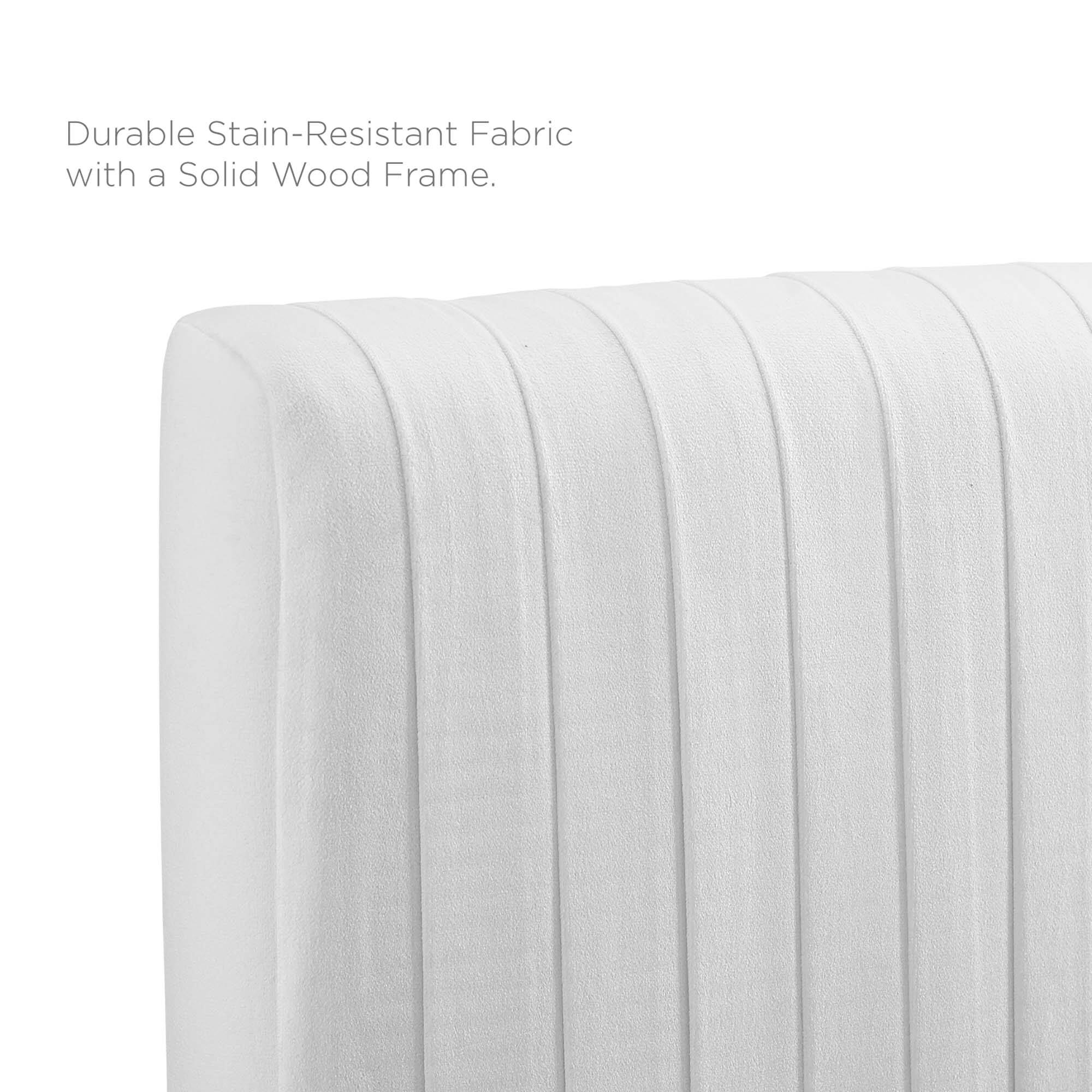 Durable Stain-Resistant Fabric with a Solid Wood Frame.