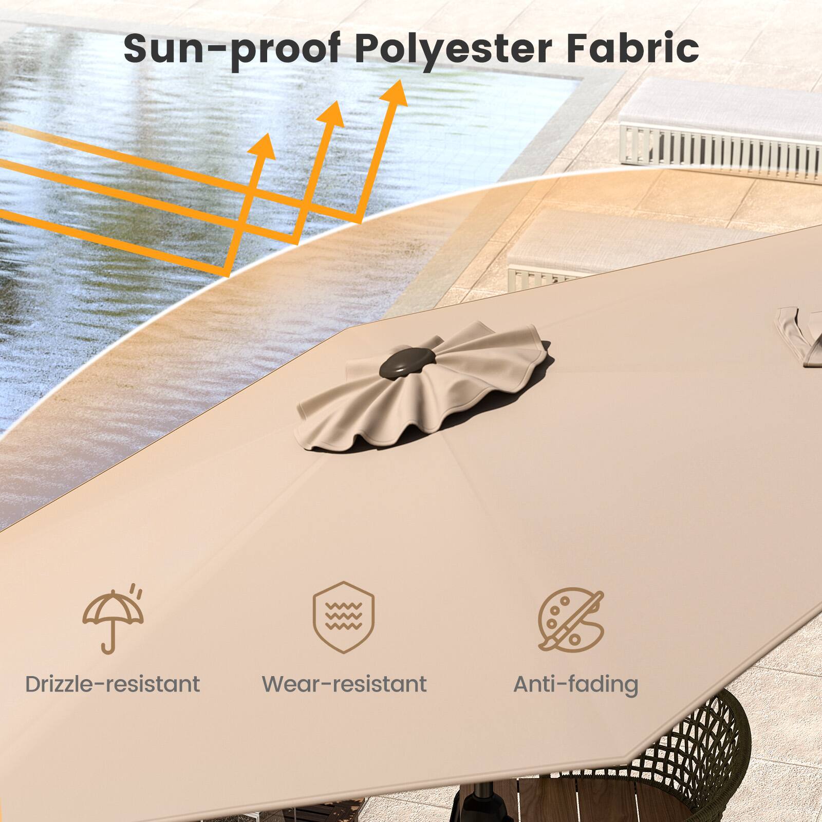 Sun-proof Polyester Fabric
Drizzle-resistant
Wear-resistant
Anti-fading