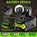 BATTERY DETAILS
- Precise interface design
- APS+PC CASE: Premium material for the battery
- Li-ion 18V LITHIUM-ION
- LED Power Indicator Displays: Visualization of residual power
- 0% ~ 25%
- 25% ~ 50%
- 50% ~ 75%
- 75% ~ 100%