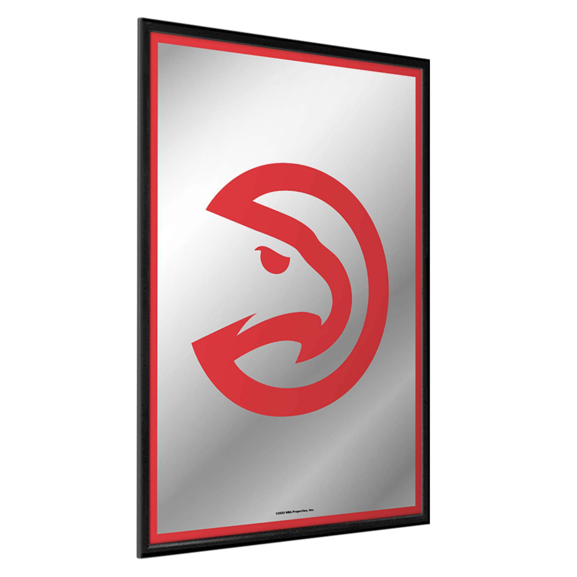 Alt View 1. The Fan-Brand - Atlanta Hawks 19" x 27" Framed Mirrored Wall Sign - Multicolor.