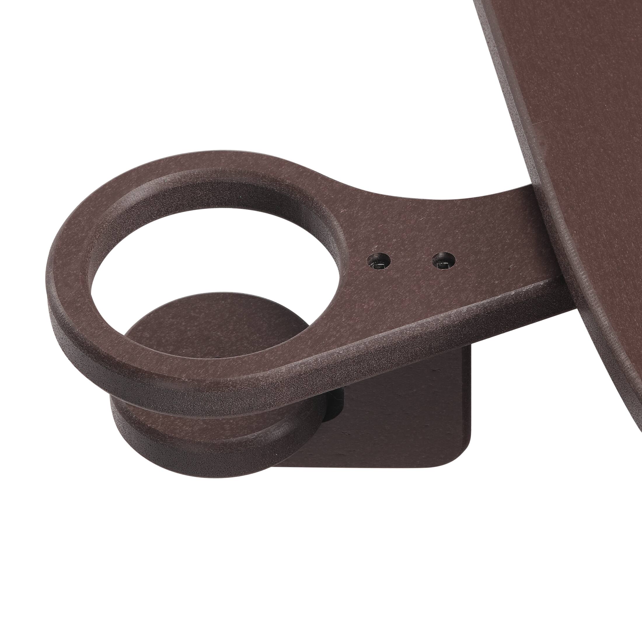 Alt View 4. WestinTrends - WestinTrends Aruba Outdoor HDPE Patio Chaise Lounges With Wheels & Cup Holder (Set of 4) - Dark Brown.