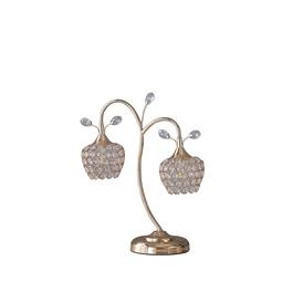 Manhattan Lane - Floral Tree Design Metal Table Lamp with Dome Shade and Crystals - Gold