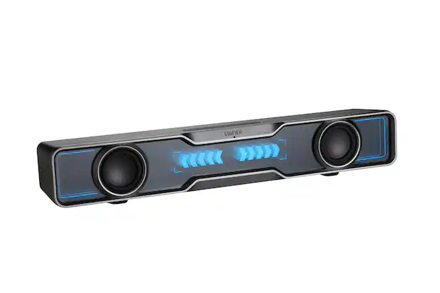 Front. Edifier - QS30 2.0 Bluetooth Gaming Soundbar with Halo Lighting (1-Piece) - Black.
