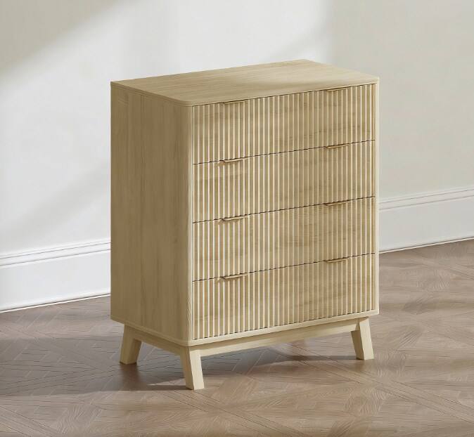 Alt View 2. Forest'nSky - Natural Wood 4 drawer 27.6 in. Wide Chest of Drawers for Living Room - Natural.