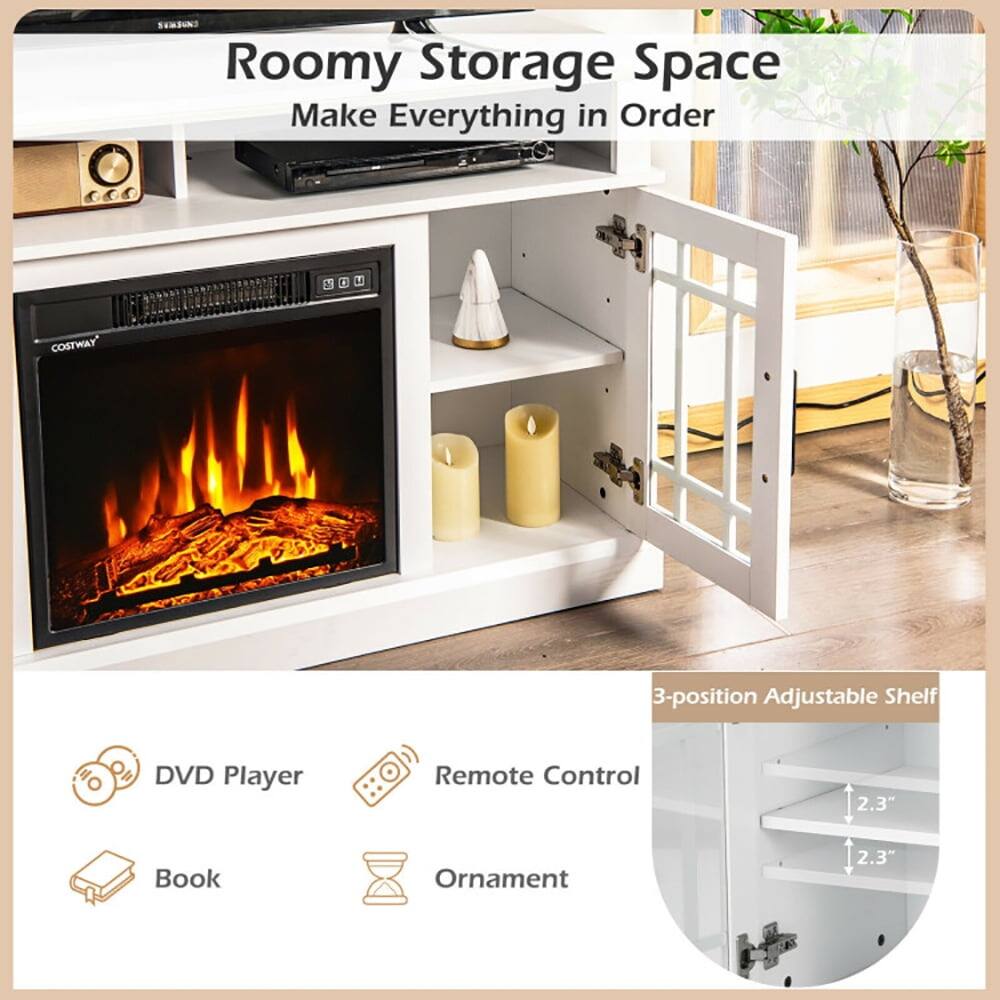 Roomy Storage Space  
Make Everything in Order  

COSTWAY 3-position Adjustable Shelf  
DVD Player  
Remote Control  
Book  
Ornament  

2.3"