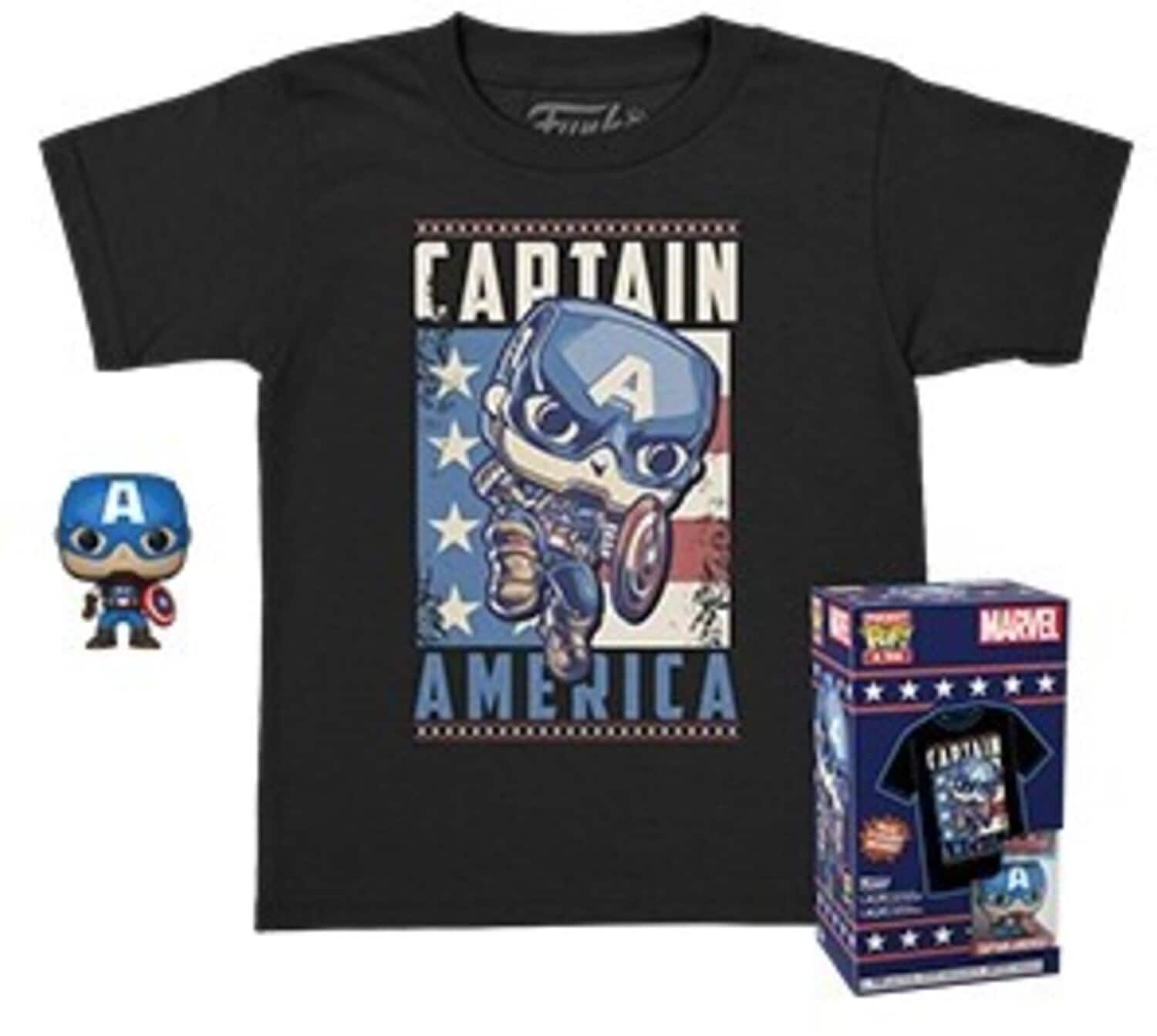 Funko - POCKET POP! & TEE: Marvel - Captain America - XS (KD) - COLLECTIBLES - Multicolor