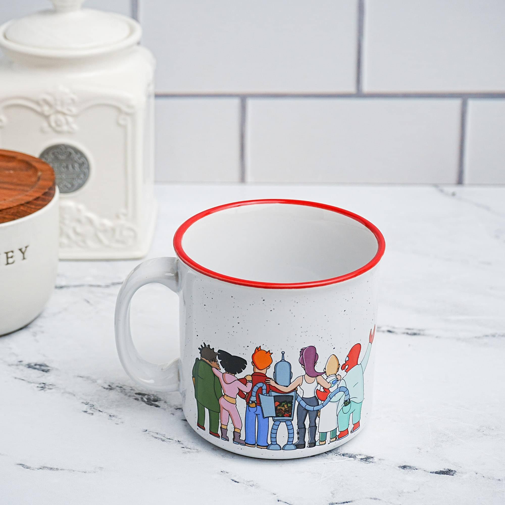 Alt View 2. Silver Buffalo - Futurama Planet Express Crew Ceramic Camper Mug | Holds 20 Ounces - White.