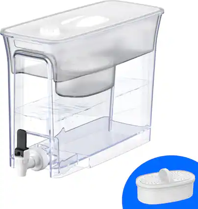 Front. FINEAK - Waterdrop 35-Cup Slim Water Filter Dispenser-Long-Life Filtration - White.
