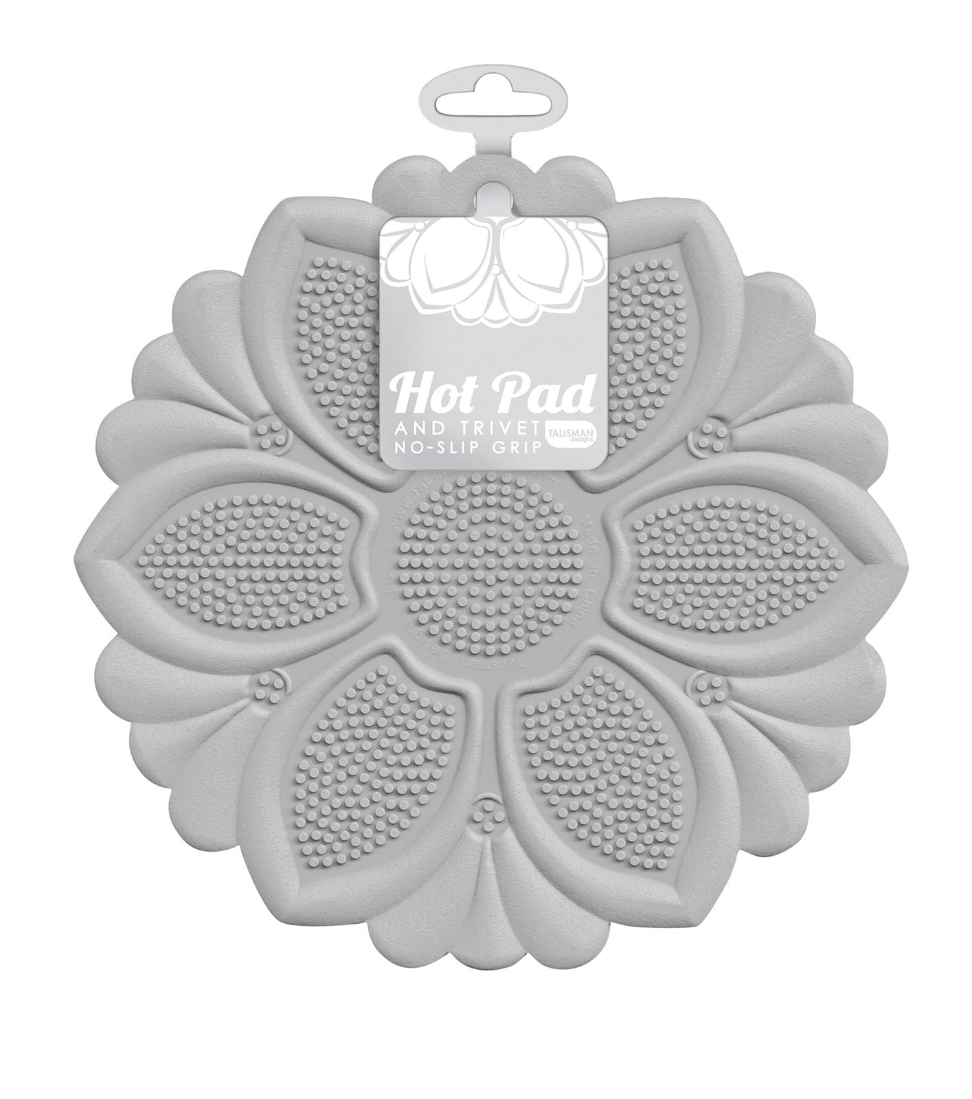 Talisman Designs - Silicone Nonslip Grip Silicone Hot Pad & Trivet, Set of 1 - Gray