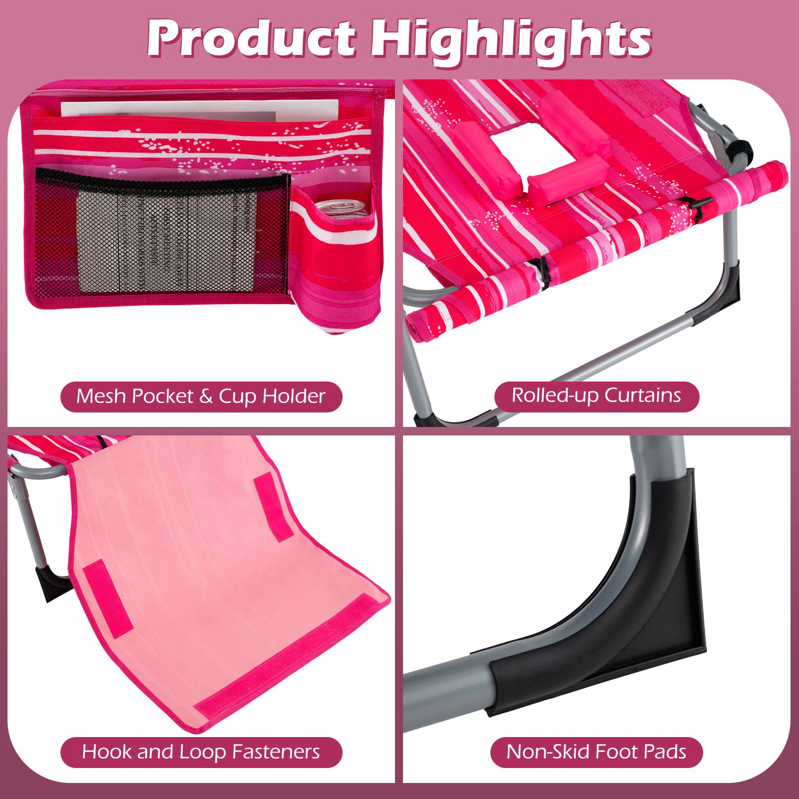 Product Highlights

- Mesh Pocket & Cup Holder
- Rolled-up Curtains
- Hook and Loop Fasteners
- Non-Skid Foot Pads