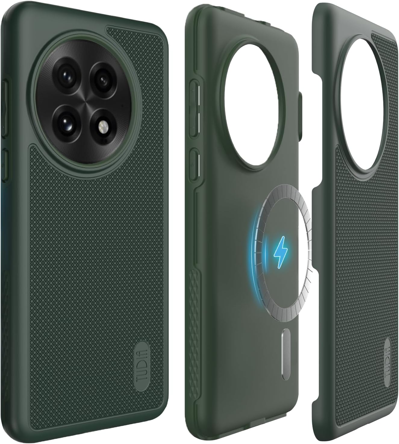 Front. TUDIA - TUDIA MergeGrip for OnePlus 13 Case 5G 2025 Magsafe Compatible - Pine Green - Magnetic Pine Green.