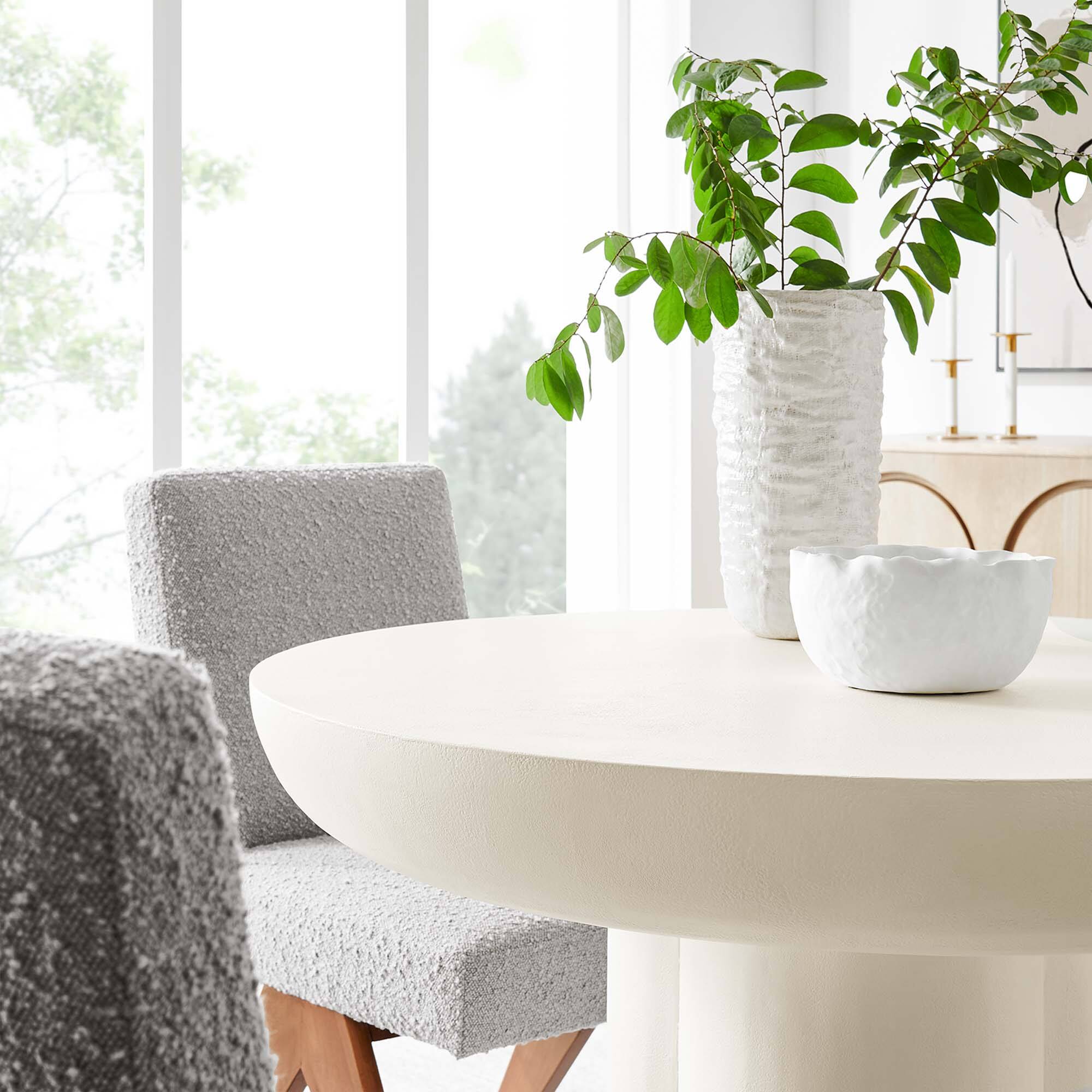 Alt View 1. Modway - Caspian 40" Round Concrete Dining Table by Modway - White.