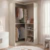 Front. Aheaplus - 36'' Corner Closet System with Hanging Rods and Shelves, Large Sturdy Corner Storage Unit - Beige Oak.