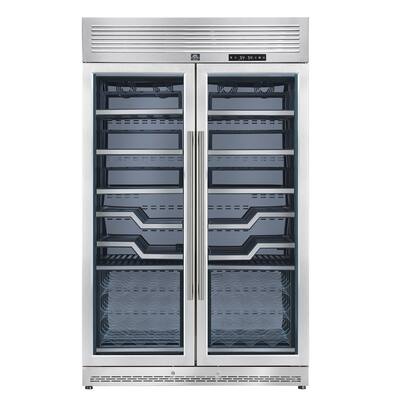 Front. Forno Appliances - Abruzzo 102-Bottle Freestanding Dual Zone Wine Cellar with Clear Acrylic Holders & Stainless Trim Shelves - Stainless steel.