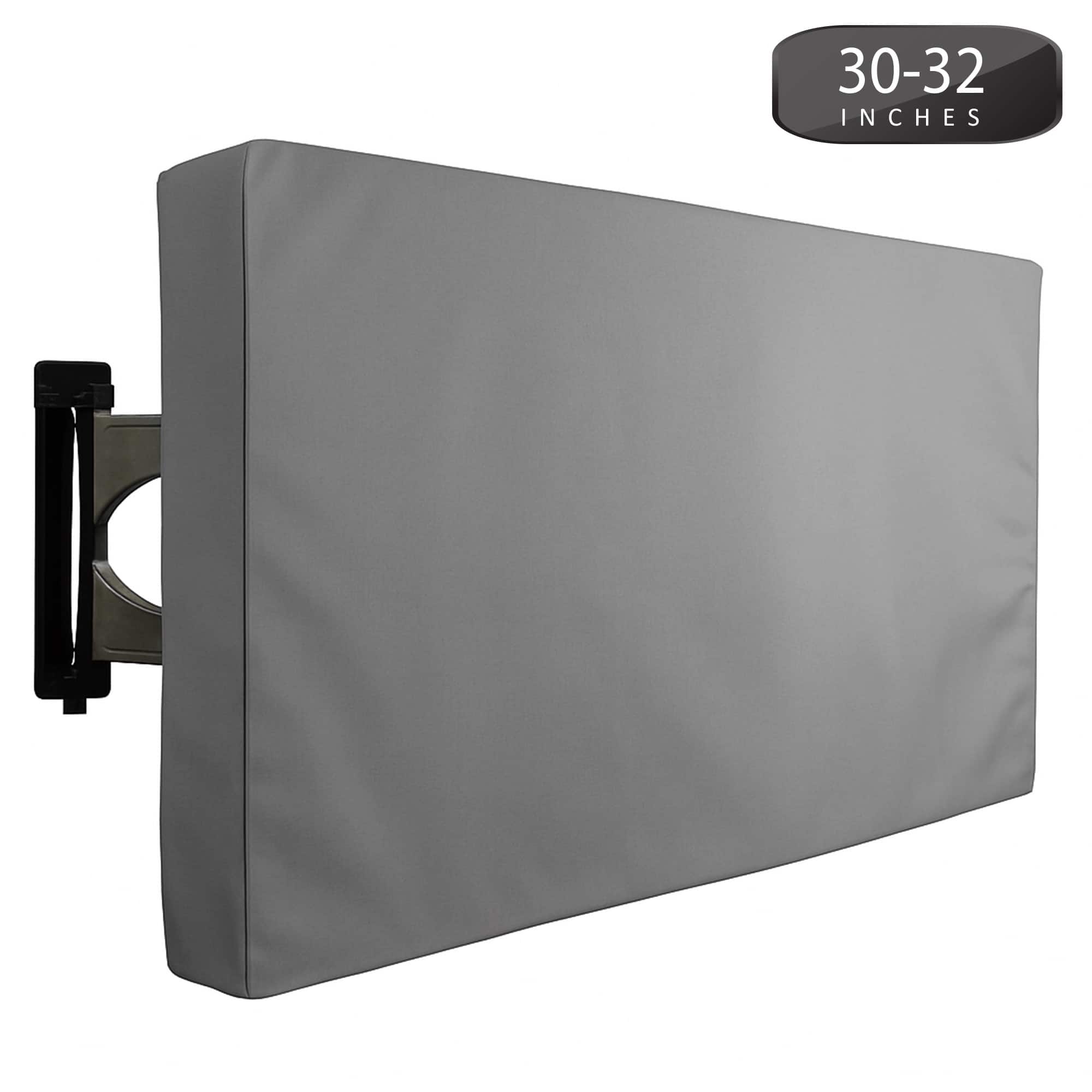 KHOMO GEAR - Outdoor TV Cover 30" x 32" – Weatherproof Protector for Flat Screen TVs - Gray