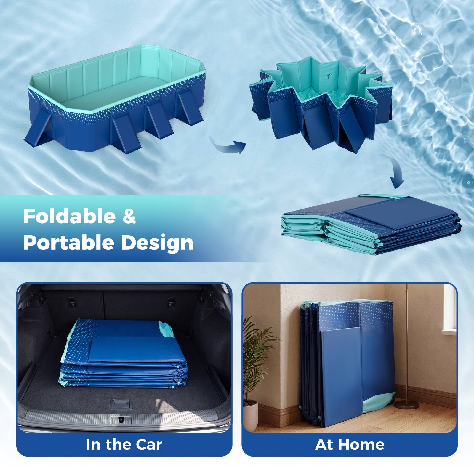 Foldable & Portable Design

In the Car

At Home