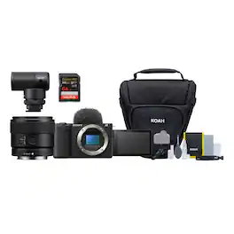 Sony - Alpha ZV-E10 II APS-C (Black) with 11mm F1.8 Lens and Content Creator Kit