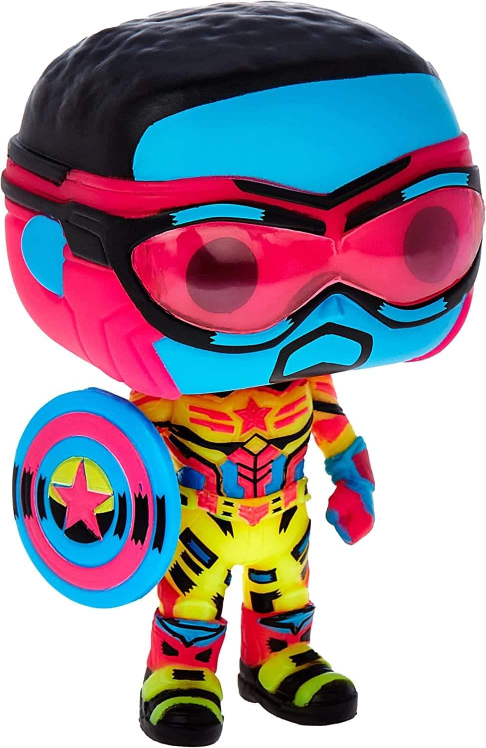 Funko - Marvel Falcon & Winter Soldier POP Vinyl Figure | Captain America (Blacklight) - Pink