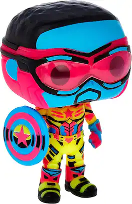Funko - Marvel Falcon & Winter Soldier POP Vinyl Figure | Captain America (Blacklight) - Pink