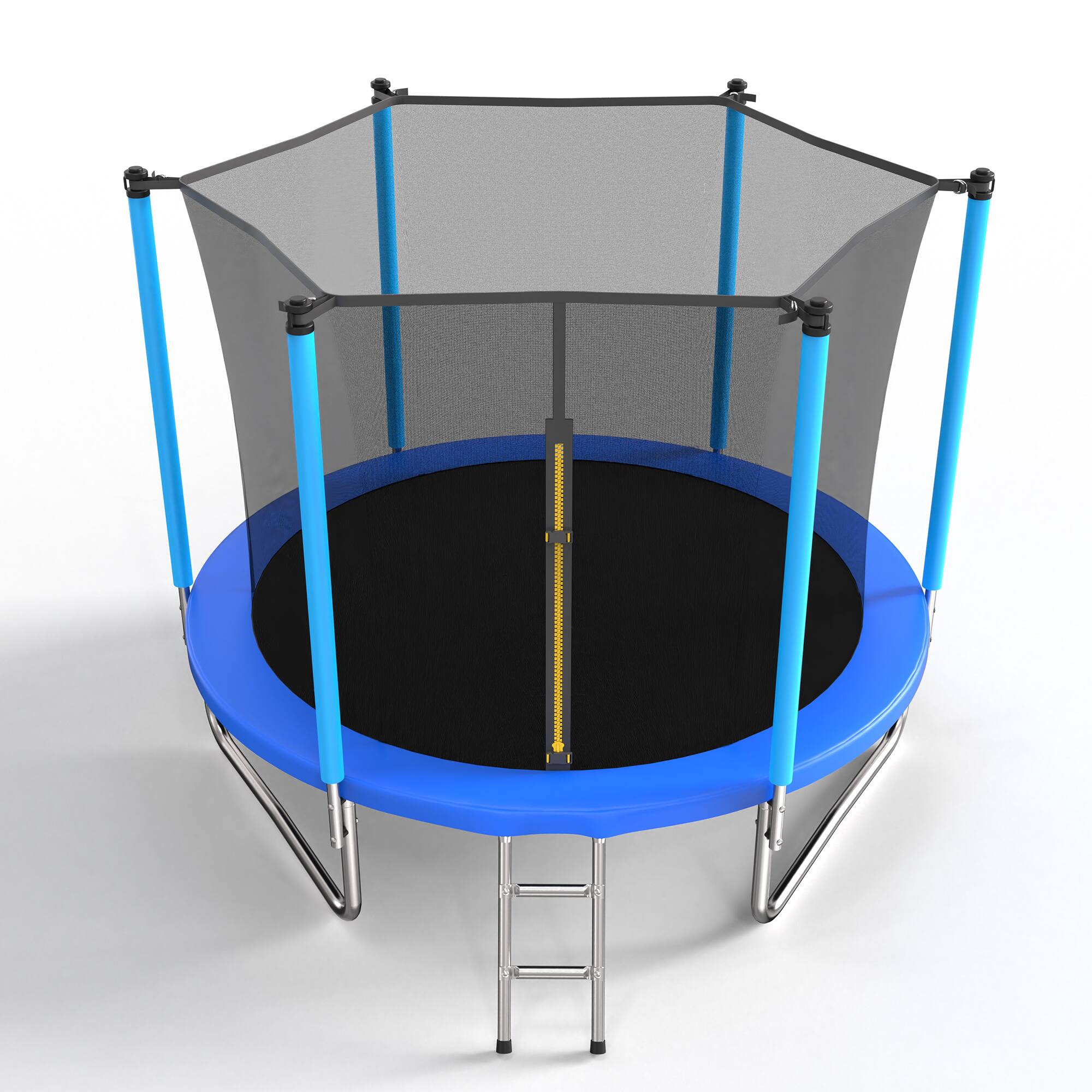 Angle. LOVMOR - Lovmor 8 FT Trampoline with Ladder and Safety Enclosure Recreational Trampoline for Adults.